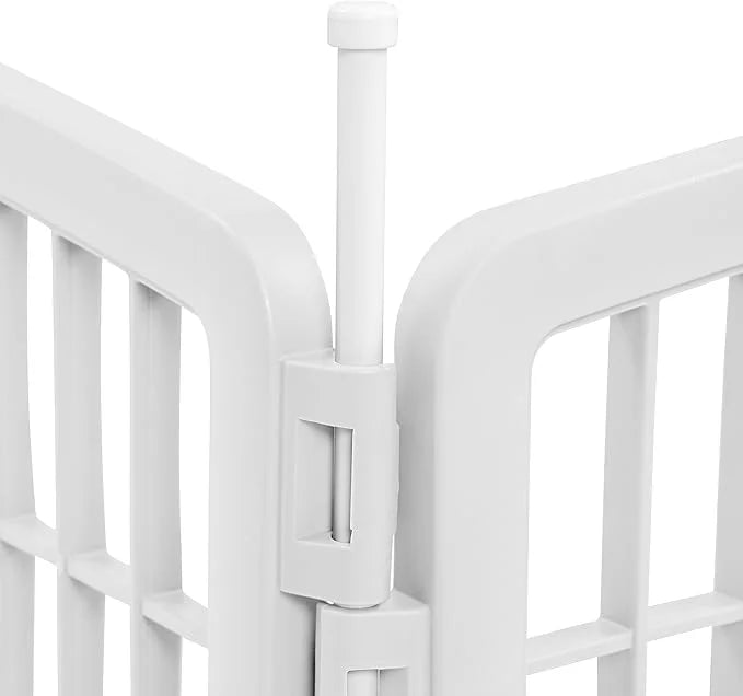 IRIS USA Dog Playpen Add-On Panels, 2-Panel 24" Pet Playpen, Puppy Playpen, Foldable, Customizable, White - Product Image