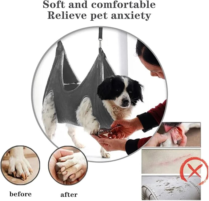 Dog Grooming Harness, Multifunctional Cats and Dogs Grooming Hammock, Pet Beauty Assistant, Nail Scissors/Nail Trimmer/Rou...