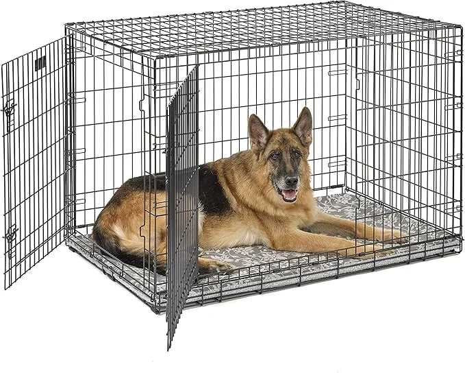 MidWest Homes for Pets Midwest Quiet Time Reversible Dog Crate Pan Cover, Fits Dog Crate Pans, 48" Gray Floral/Fleece, Pan...