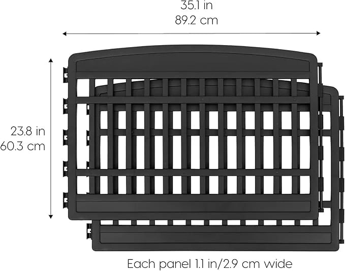IRIS USA 24" 2-Panel Add-On Panels, Pet Dog Puppy Playpen, Foldable, Customizable, Black - Product Image