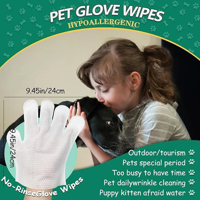 Pet Cleaning and Deodorizing Bathing Wipes for Dog and Cat, Extra ThickNourish Fur No-Rinse Grooming Wipes for Daily Care ...