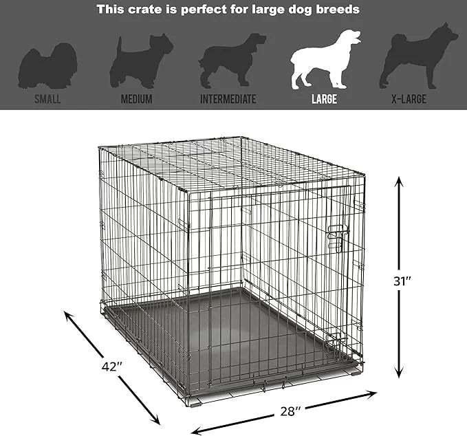 New World Newly Enhanced Single Door New World Dog Crate, Includes Leak-Proof Pan, Floor Protecting Feet, & New Patented F...