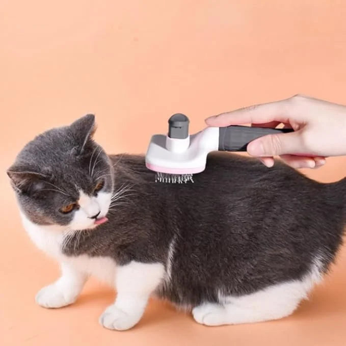 1 PCS Pet Grooming Brush One Click Hair Removal Deshedding Brush for Dogs & Cats, Tangle-Free Detangling Comb with Massage...
