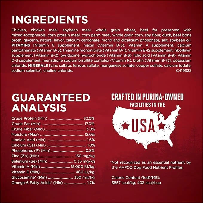 Purina ONE True Instinct High Protein Dry Dog Food Formula with Real Chicken and Duck Natural with Added Vitamins and Mine...