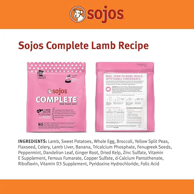Sojos Complete Lamb Recipe Dehydrated Dog Food, 7 lb - Product Image