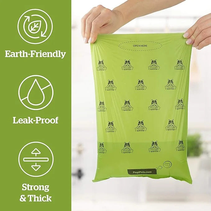 Pogi's Poop n' Wipe Combo - 500 Dog Poop Bags and 100 Plant-based Grooming Wipes Bundle - Product Image
