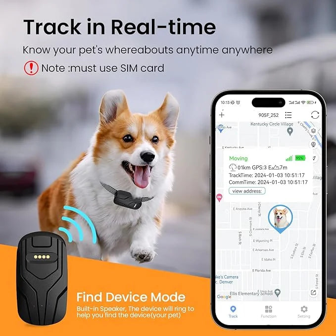 GPS Tracker & Health Monitoring for Dogs,Wireless Fence 2 in 1 Pet Tracking Smart Collar,Unlimited Range,Real-Time GPS Tra...