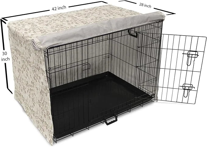 Ambesonne Flower Dog Crate Cover, Flowers Bouquet Blossoms Ornamental Simplistic Monochromic Summer Art, Easy to Use Pet K...