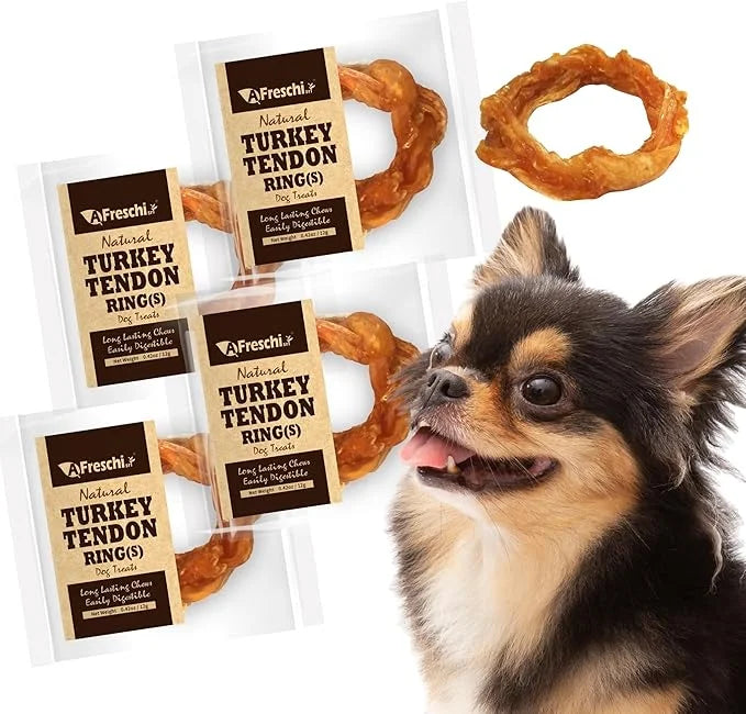 Afreschi Turkey Tendon for Dogs, Dog Treats for Signature Series, All Natural Human Grade Puppy Chew, Ingredient Sourced f...