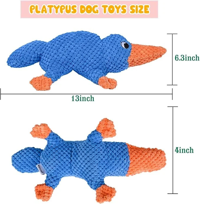 Vitscan Squeaky Dog Toys for Aggressive Chewers Large Breed, Large Dog Toys for Big Dogs, Stuffed Platypus Tough Plush Dog...