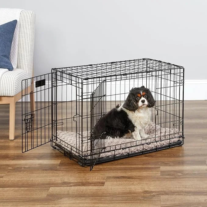 MidWest Homes for Pets Newly Enhanced Single & Double Door iCrate Dog Crate, Includes Leak-Proof Pan, Floor Protecting Fee...