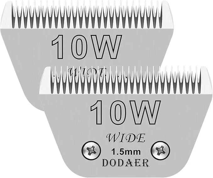 2 Pack 10 Wide Blades for Dog Grooming,Compatible with Andis,Oster A5,Wahl km10 Clippers,Cutting Length 1/16" - Product Image