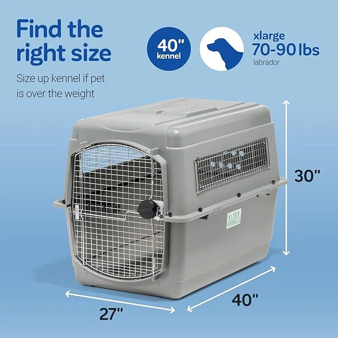 Petmate Sky Kennel - For Air and Travel, Airline Approved Dog Crate for Pets up 70-90 lbs, Heavy Duty Dog Kennel, Made in ...