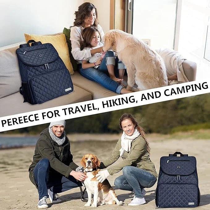 BAGLHER Dog Travel Bag,Airline Approved Pet Supplies Backpack, Dog Travel Backpack with 2 Silicone Collapsible Bowls and 2...