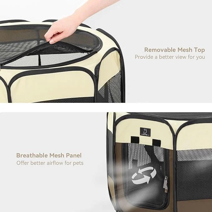 A4Pet Portable Foldable Pet Playpen, Dog Playpen Indoor/Outdoor - Ideal for Dogs, Cats, Rabbits - Removable Zipper & Colla...