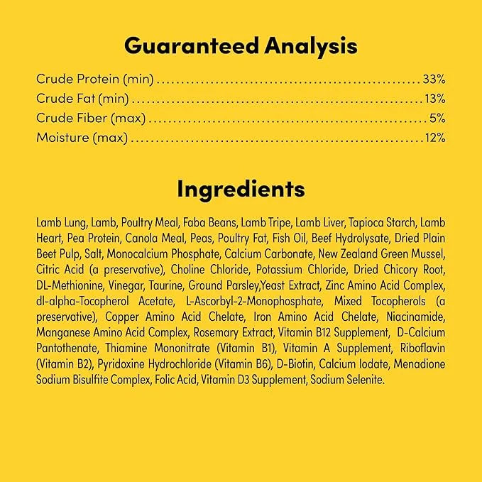 RawMix33 Premium Freeze-Dried Raw Grass-Fed Lamb Recipe Dog Food, Protein Rich, Includes Kibble, Non-GMO, No Wheat or Corn...