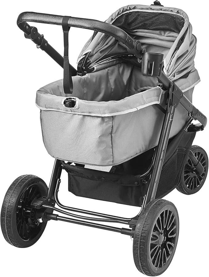 VEVOR Large Pet Stroller for Dogs Cats up to 75lbs, 3 Wheels Folding Cat Dog Stroller, Portable Pet Jogging Stroller with ...