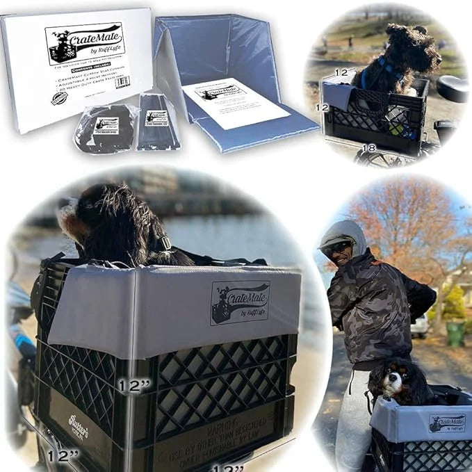 DIY Crate Conversion/Bike Dog Carrier Package (Crate NOT Included) Padded Liner is 2 Sizes in One + 4 Point Safety Harness...