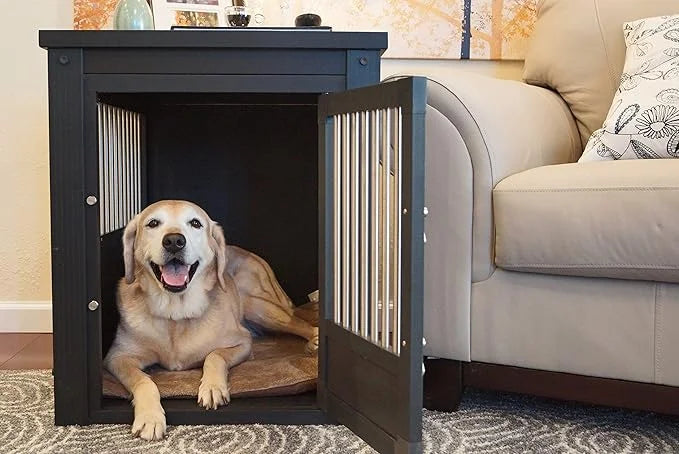 New Age Pet ECOFLEX Dog Crate End Table - Furniture-Style Pet Crate for Crate Trained Dogs - Stainless Steel Tubing & a La...
