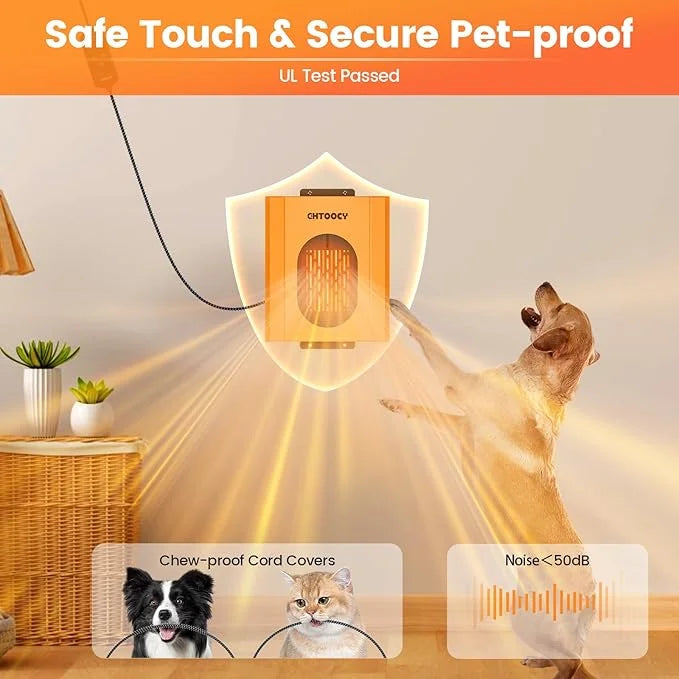 500W Dog House Heater w Thermostat, Adjustable Temp & 24H Timer Button, Outdoor Doghouse Heater for Pet Kennel, 9.8 FT Cor...