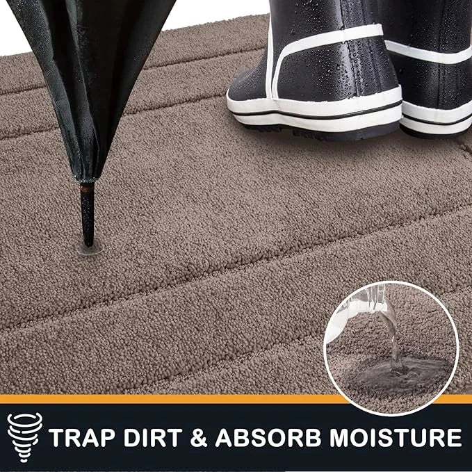 PURRUGS Dirt Trapper Door Mat 20" x 31.5", Non-Slip/Skid Machine Washable Entryway Rug, Dog Door Mat, Super Absorbent Welc...