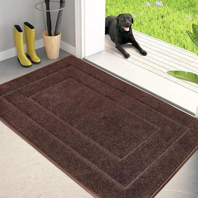 PURRUGS Dirt Trapper Door Mat 32" x 47.5", Non-Slip/Skid Machine Washable Entryway Rug, Dog Door Mat, Super Absorbent Welc...