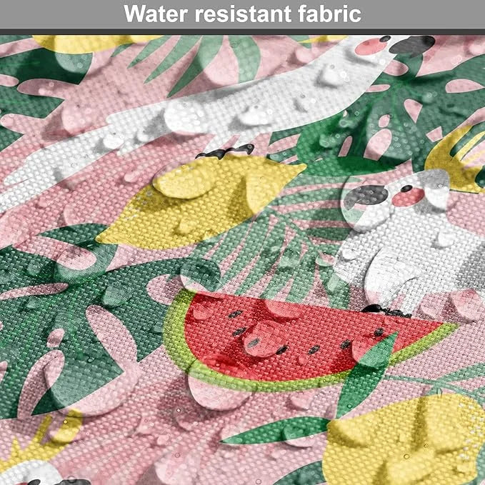 Ambesonne Summer Dog Crate Cover, Cockatoo Parrot in Exotic Forest Watermelon Slices Monstera Lemons Pattern, Easy to Use ...