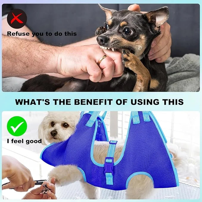 Dog Grooming Hammock for Dogs & Cats - Cat Hanger Sling Restraint Bag with Pet Nail Clipper Trimmer, Pet Grooming Harness ...
