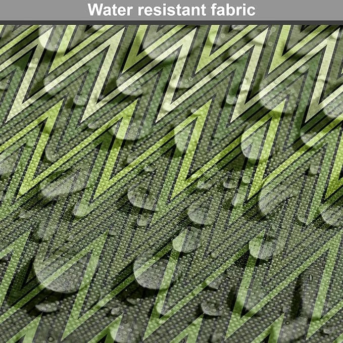 Lunarable Green Dog Crate Cover, Wavy Patterns with Triangular Shapes Abstract Zig Zag Motifs, Easy to Use Pet Kennel Cove...