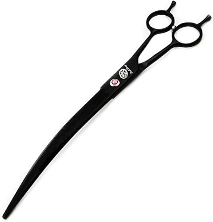 Purple Dragon 9.0 inch Twin Tails Downward Curved Blade Pet Grooming Scissors Dog Hair Cutting Shears with Bag for Profess...