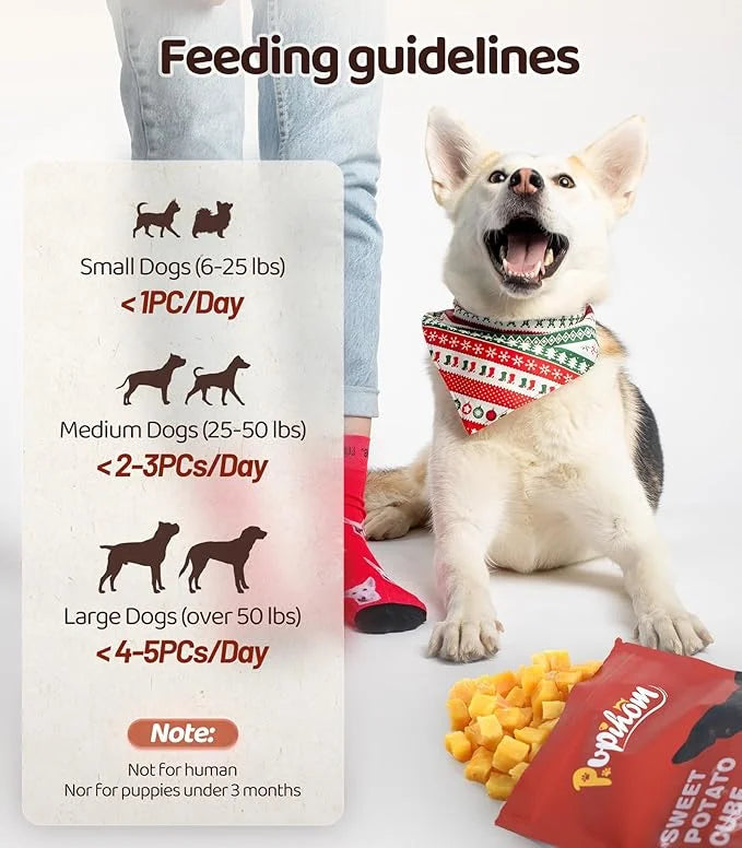 16OZ Sweet Potato Dog Training Treats,Potato Cube Dog Training Treats Reward Snacks for Small Medium Large Dogs, High Prot...