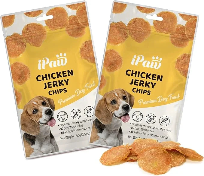 Dog Treats for Puppy Training, All Natural Human Grade Dog Treat, Hypoallergenic, Easy to Digest (Chicken Chips), 2 Packs ...