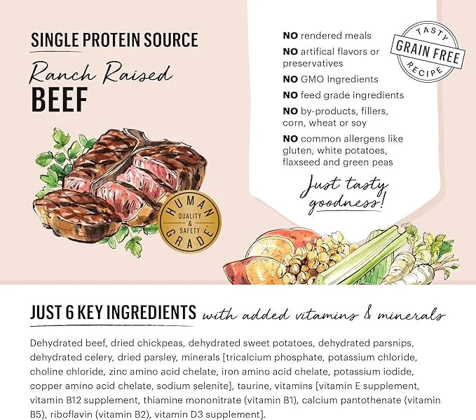 The Honest Kitchen Dehydrated Limited Ingredient Beef Dog Food,10 Lb Box - Product Image