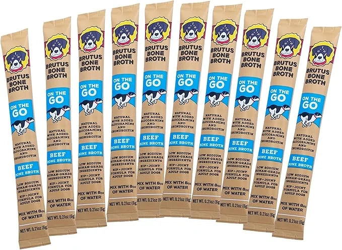 Brutus Bone Broth for Dogs - Bone Broth Powder with Chondroitin Glucosamine & Turmeric - Human Grade Dog Food Toppers for ...