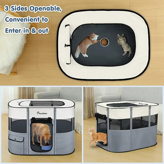 Dog Playpen, Portable Pet Playpen Cat PlayPen, 600D Oxford Dog Kennel Tent Crate, Waterproof&Breathable, Indoor Outdoor Tr...