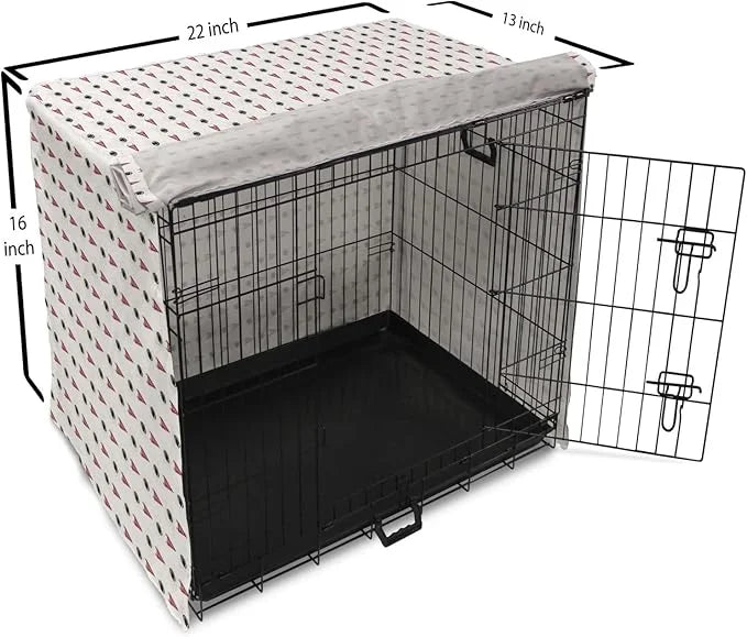 Lunarable Football Dog Crate Cover, Sportss Pennants Balls with Retro Burst Effect Graphic Game, Easy to Use Pet Kennel Co...