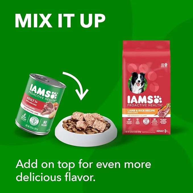 IAMS Minichunks Adult Dry Dog Food Lamb & Rice Recipe Dog Kibble, 30 lb. Bag - Product Image