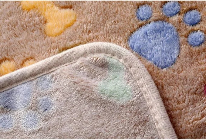 1 Pack 3 Blankets Super Soft Fluffy Cute Bone Pattern Pet Blanket Flannel Throw for Dog Puppy Cat Pink/Brown/Purple Medium...