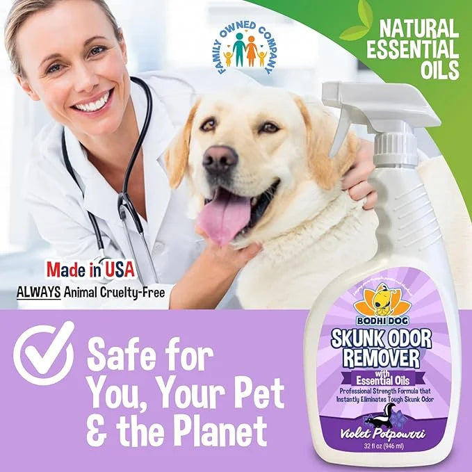 Bodhi Dog Pet Deskunk Spray Odor Eliminator- Skunk Smell Remover with Essential Oils for Dogs, Cats, Furniture, Carpet & C...