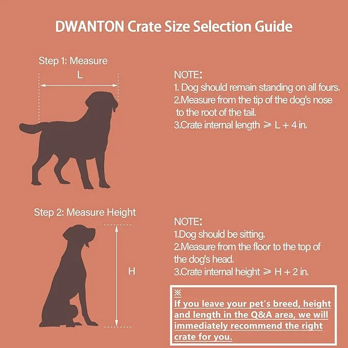 DWANTON Dog Crate Furniture with Cushion, Wooden Kennel Table with Double Doors, Indoor Dog House, Small/Medium/Large/Extr...