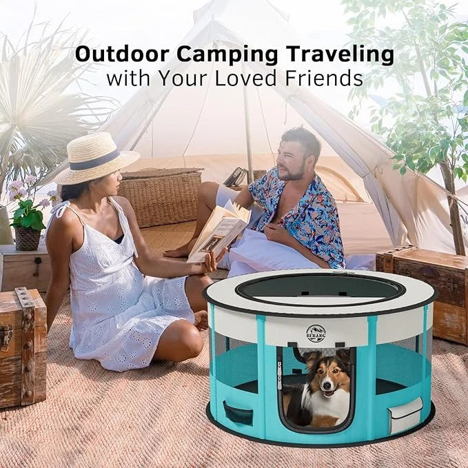 Dog Playpen Puppy Play Pen Indoors Pet Crate Small Dog Cage Portable Foldable Cat Kennel for Kitten Hamster Rabbit Bunny G...