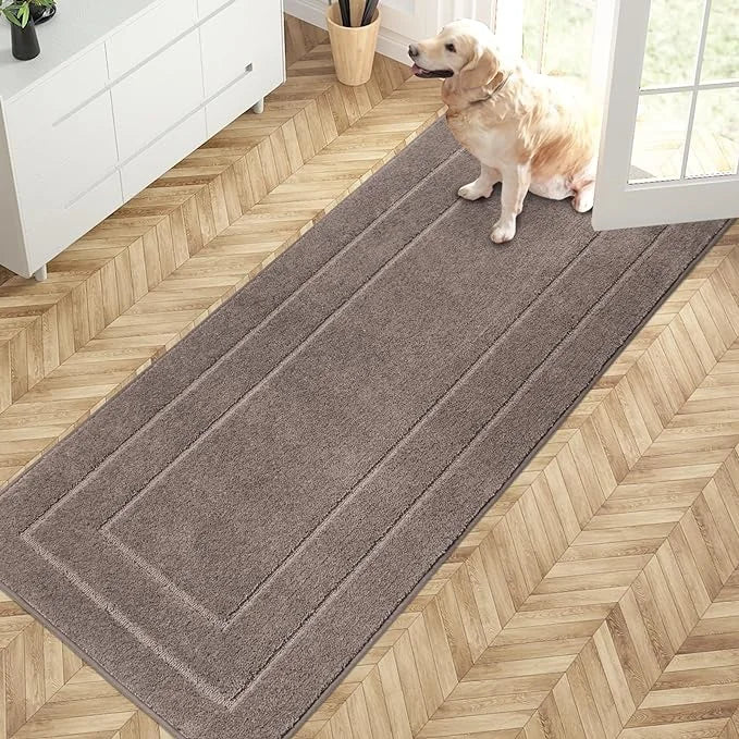 PURRUGS Dirt Trapper Door Mat 32" x 70", Non-Slip/Skid Machine Washable Entryway Rug, Dog Door Mat, Super Absorbent Welcom...