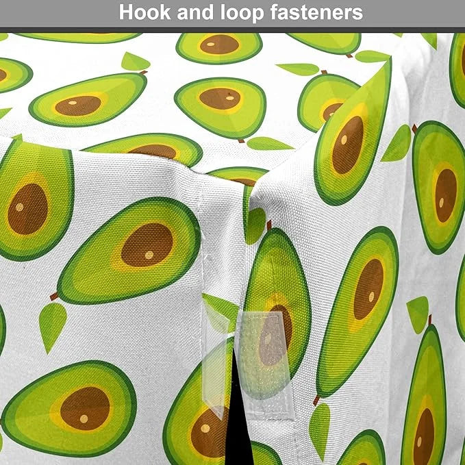 Lunarable Avocado Dog Crate Cover, Pattern of Sliced Healthy Fruits Scattered, Easy to Use Pet Kennel Cover for Medium Lar...