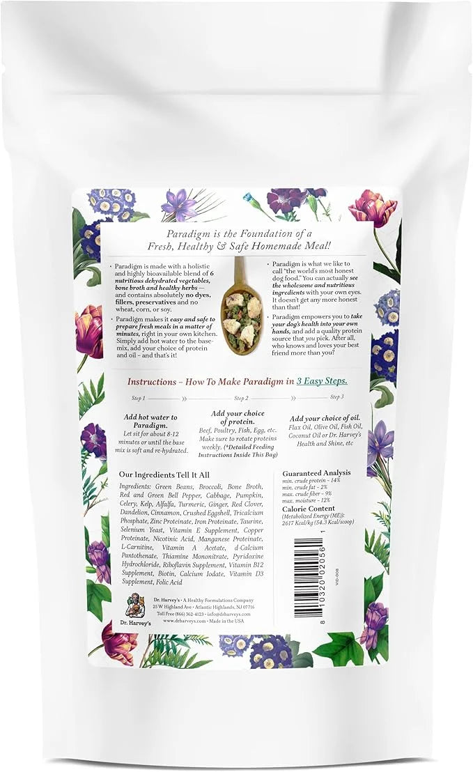 Dr. Harvey's Paradigm Green Superfood Dog Food, Human Grade Dehydrated Grain Free Base Mix for Dogs, Diabetic Low Carb Ket...