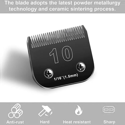 10 Blades Dog Grooming Blades Compatible with Andis/Oster A5/Wahl KM-10 Series Dog Clippers,Detachable Clipper Replacement...