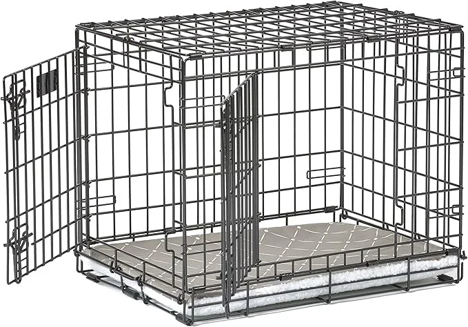 MidWest Homes for Pets Quiet Time Reversible Crate Pan Cover 24' Mushroom Diamond/Fleece, Small - Product Image