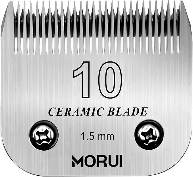 10 Cut Length 1/16"(1.5mm) Detachable Ceramic Pet Dog Clipper Blades Compatible with Most Andis,Oster A5 Wahl KM Series Cl...