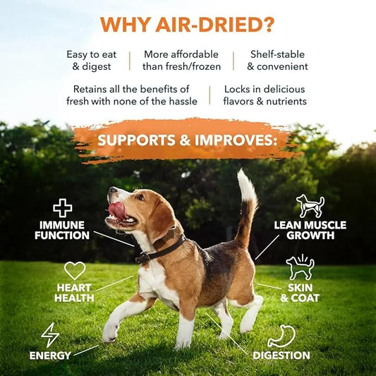 100% Human Grade Air Dried Dog Food - All Natural - USA Grass Fed Beef - Limited Ingredient Dog Food - Grain Free - Dehydr...