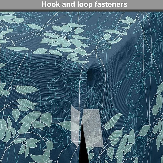 Lunarable Blue Floral Dog Crate Cover, Abstract Leaves and Outlines Rural Field Garden Foliage Art, Easy to Use Pet Kennel...