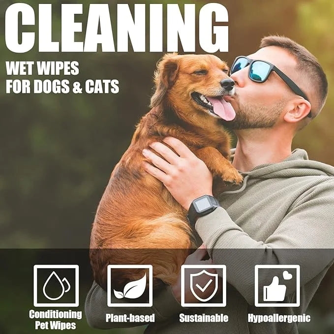 Treela 10 Packs of 800 Dog Wipes Pet Wipes Cat Grooming Supplies for Paws, Butt, Ear, Skin, Eye, Body Cleaning Bath Stain ...